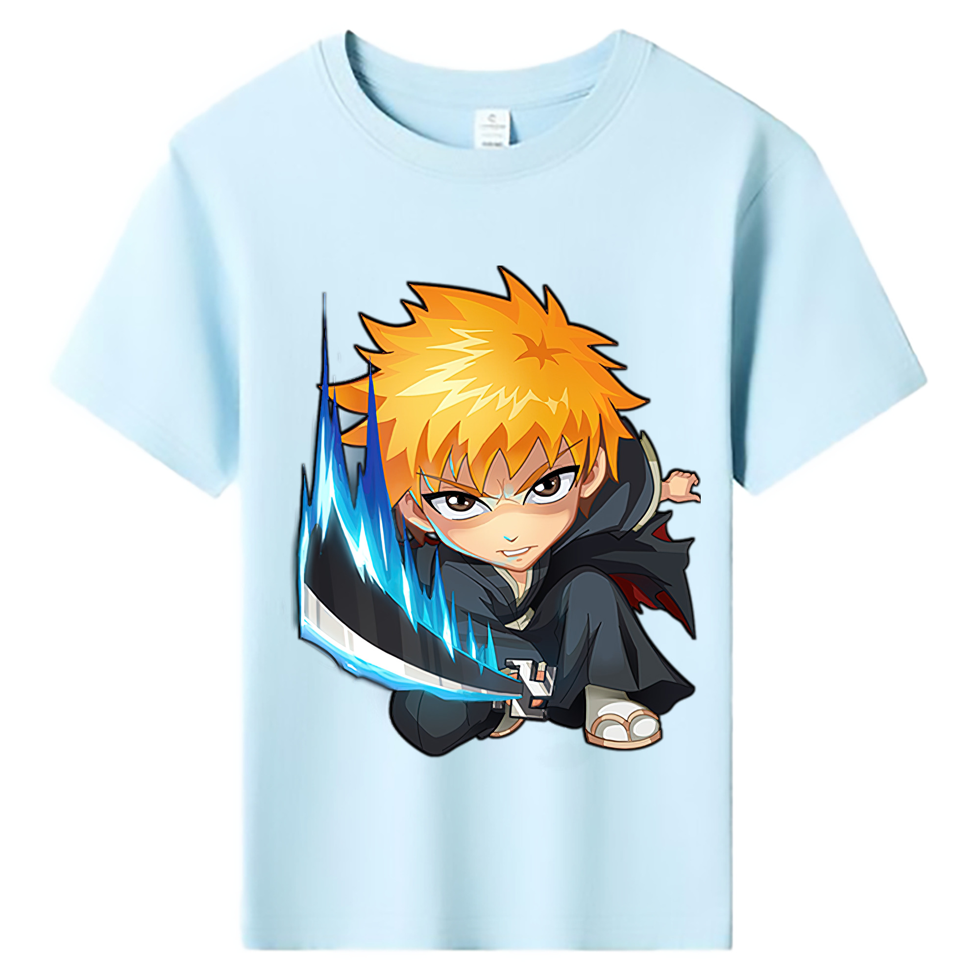 （画像用） ブリーチ 黒崎一護（くろさき いちご）BLEACH Kurosaki Ichigo 綿100％キッズTシャツ（フロントプリント）